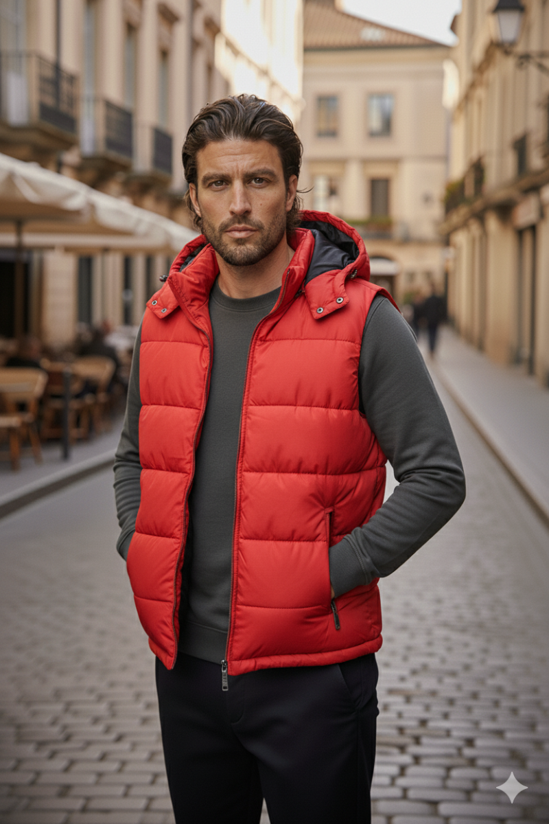 Gilet Matelassé Sans Manche & Capuche Homme