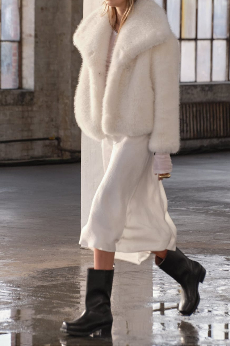 Manteau Femme Fourrure Synthétique Élégante