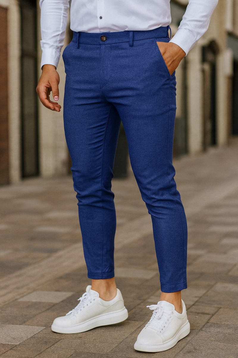 Pantalon Chino Slim Fit en Coton Élastique Homme