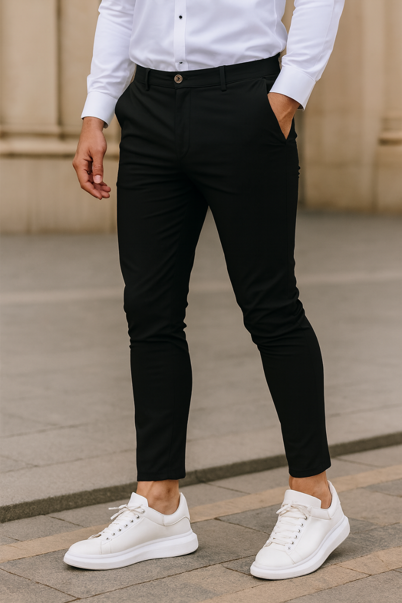 Pantalon Chino Slim Fit en Coton Élastique Homme