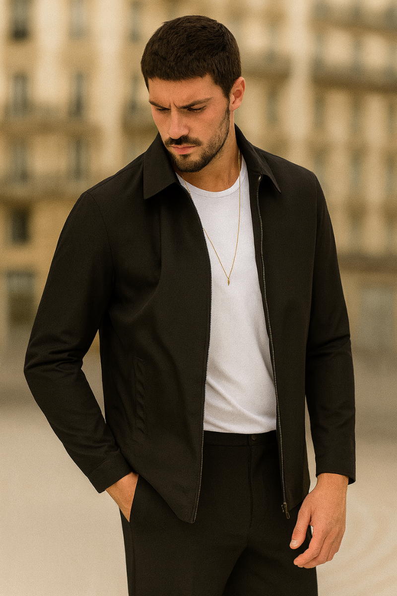 Veste Printemps Polyester Léger & Col Rabattu Homme