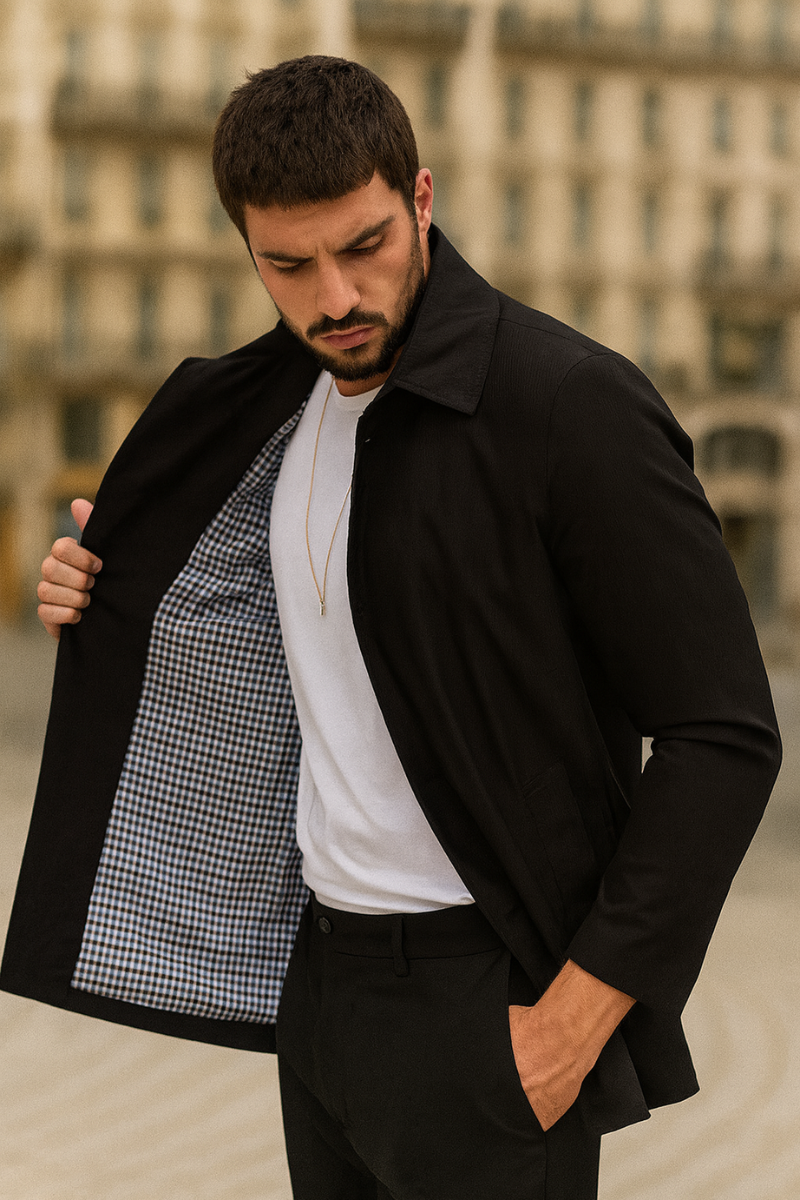 Veste Printemps Polyester Léger & Col Rabattu Homme