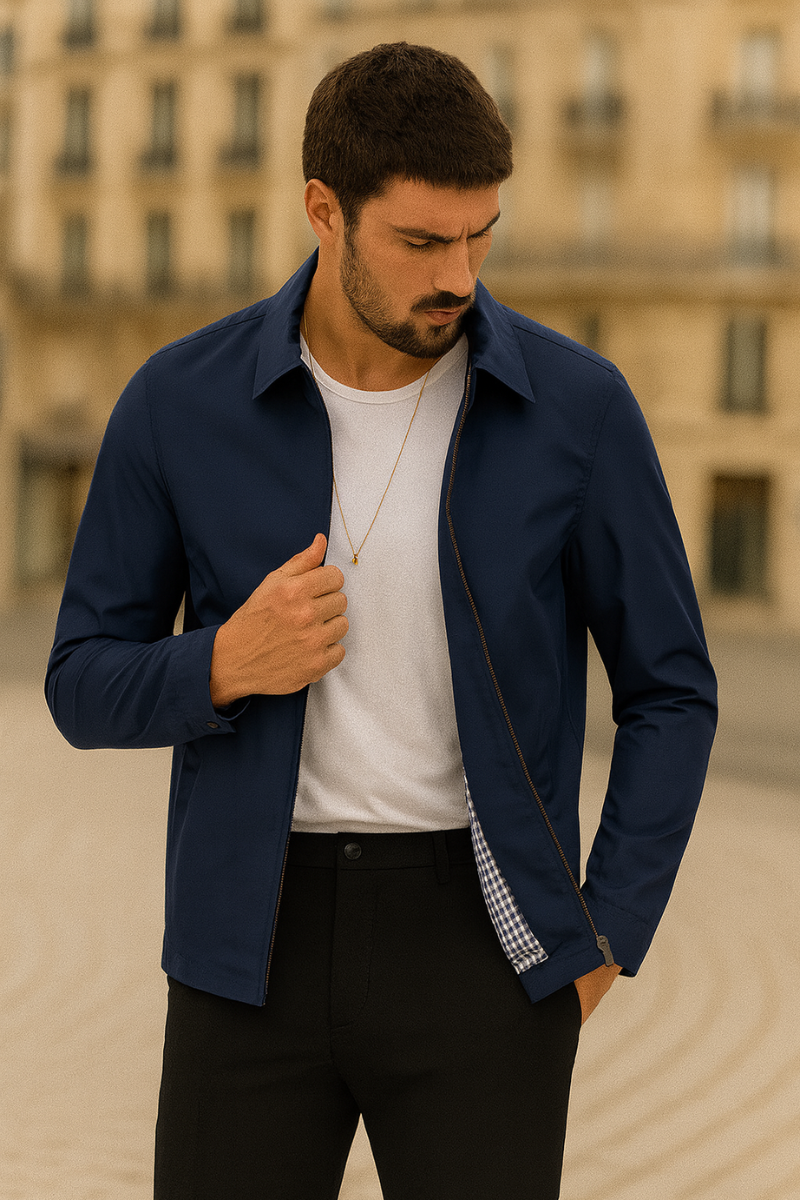 Veste Printemps Polyester Léger & Col Rabattu Homme