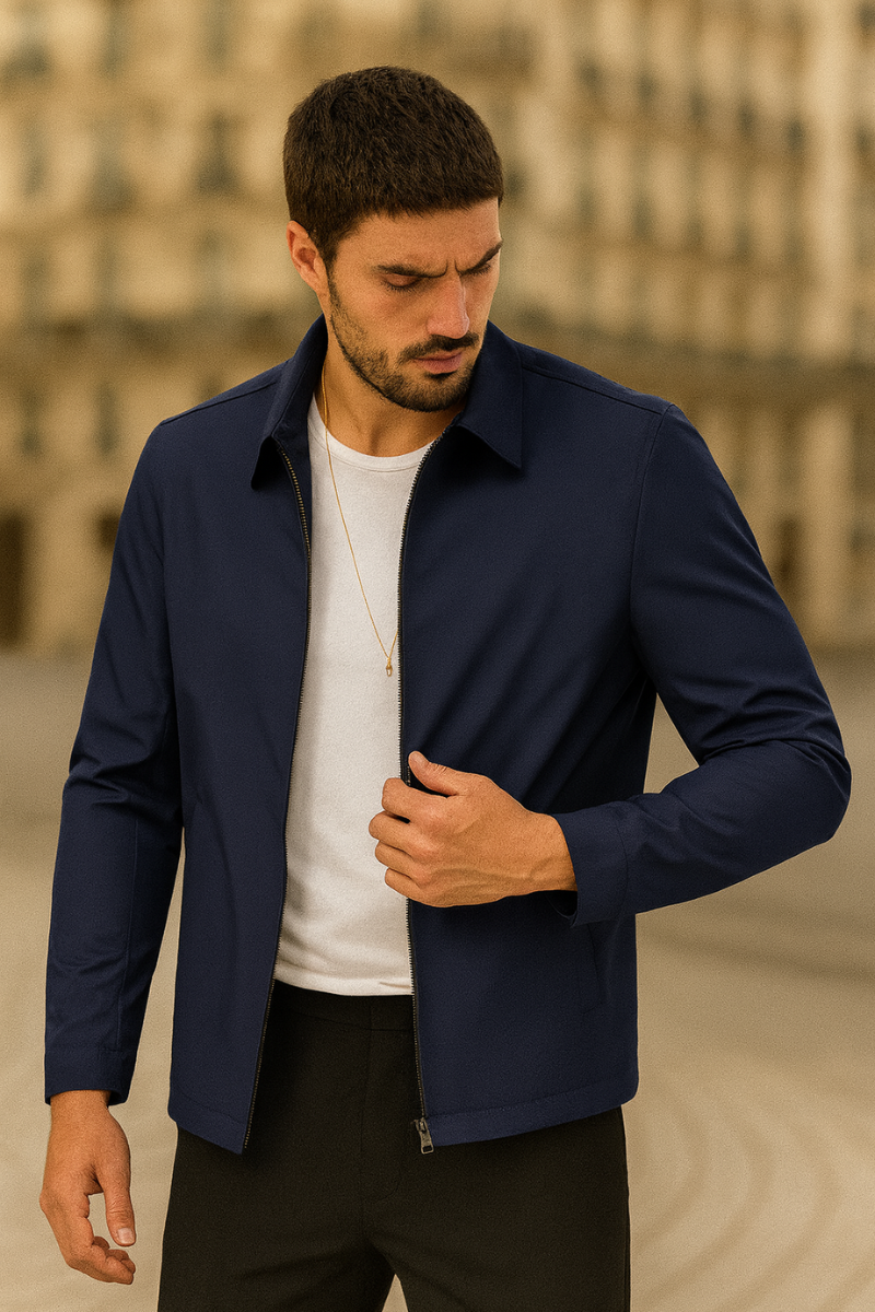 Veste Printemps Polyester Léger & Col Rabattu Homme