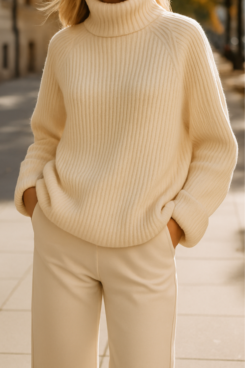 Ensemble Hiver 3 Pièces Tricot Blanc Femme
