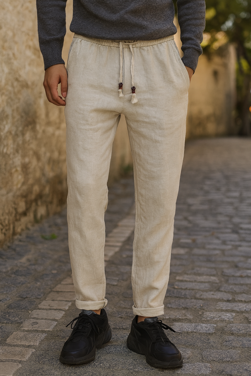 Pantalon Lin Décontracté & Confortable Homme