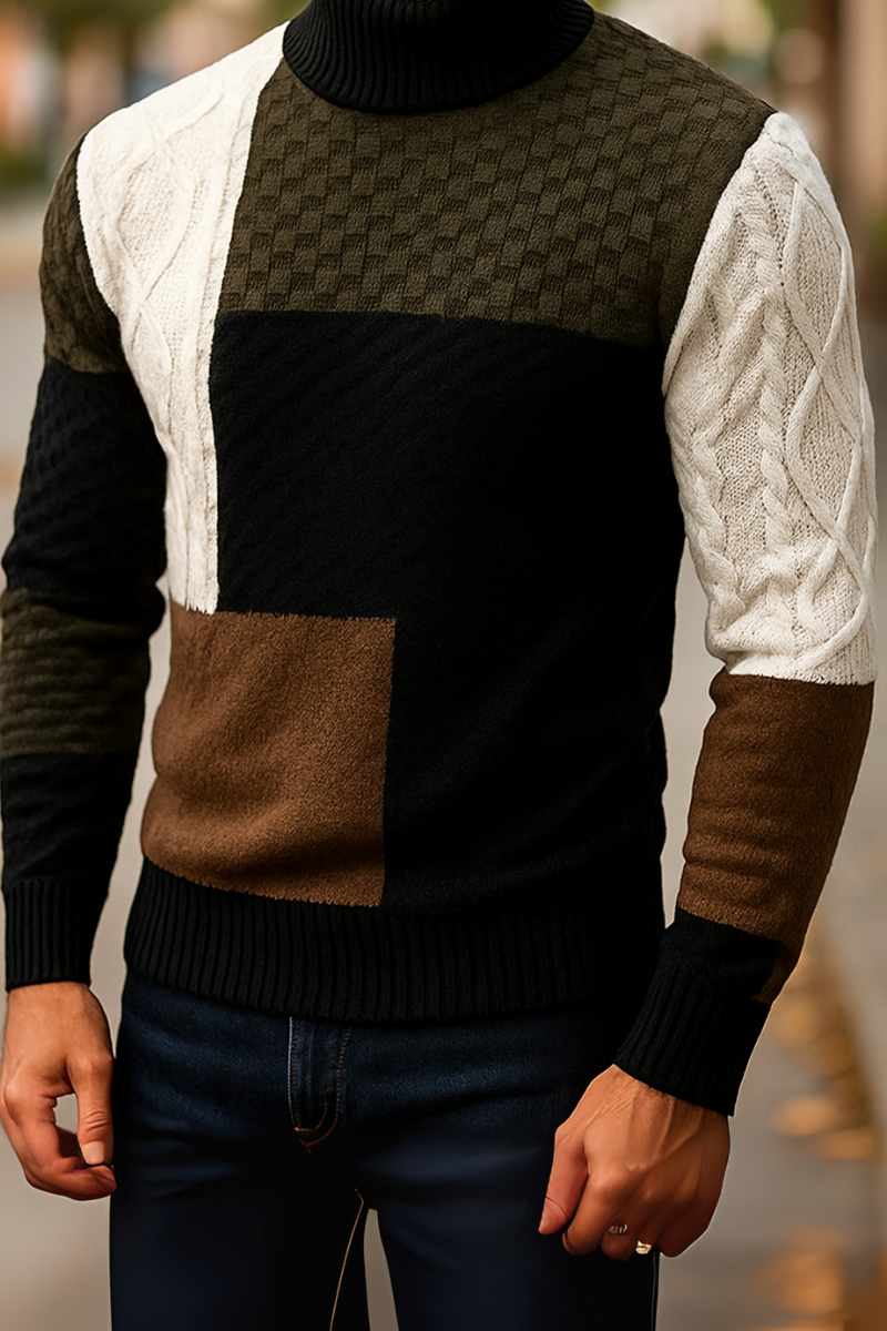Pull en Coton Ample & Patchwork Homme