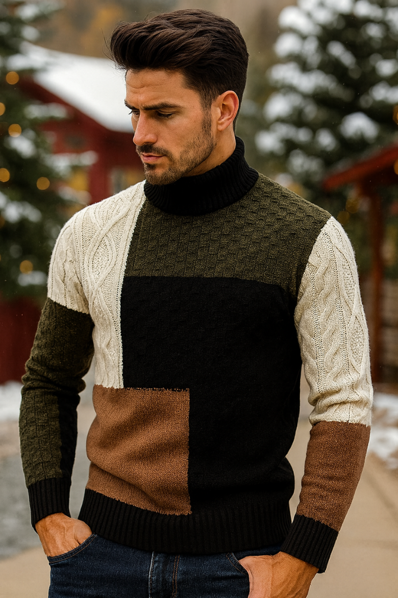 Pull en Coton Ample & Patchwork Homme