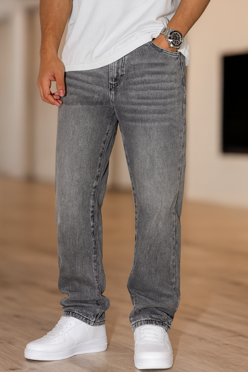 Jeans Denim Classique & Coupe Droite Homme