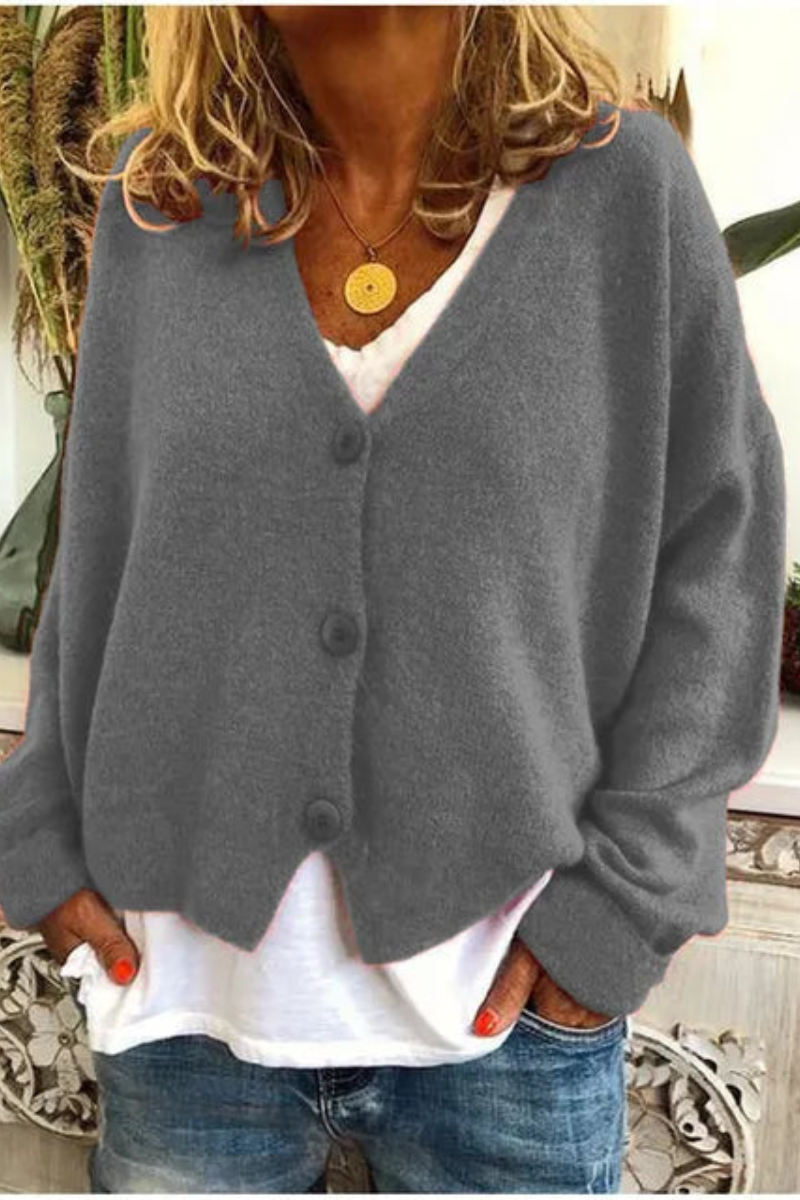 Gilet Femme Coton Élégant à Boutons