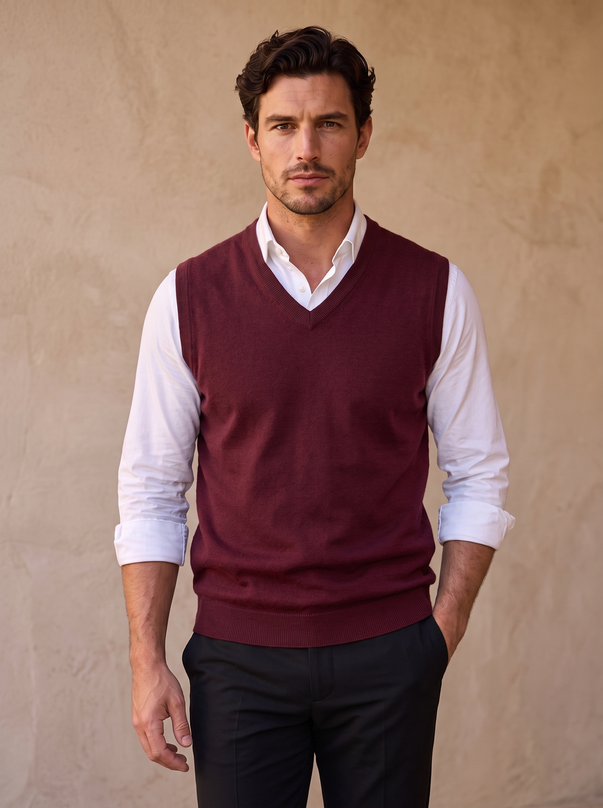 Cotton knit shirt for men