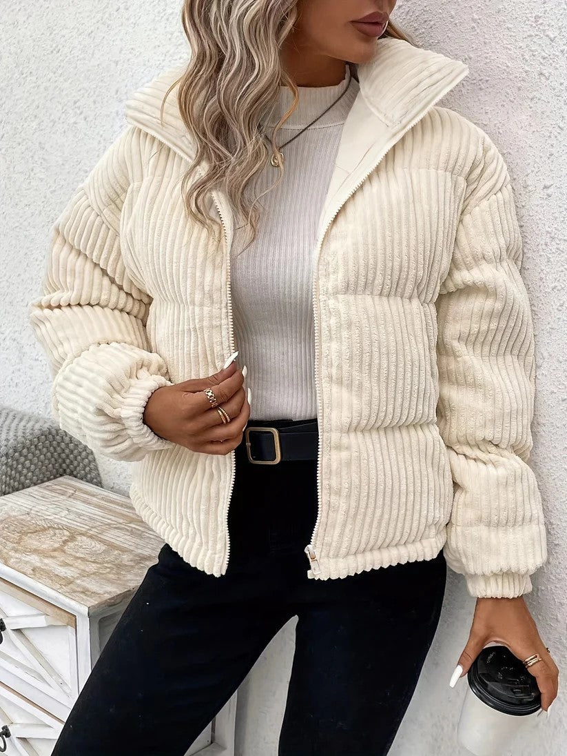 Veste à fermeture éclair et panneaux verticaux Femme