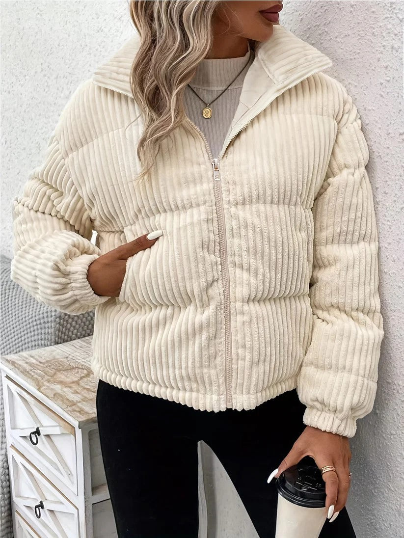Veste à fermeture éclair et panneaux verticaux Femme