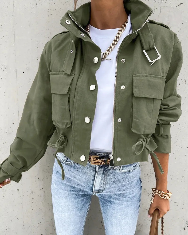 Veste Courte Style Utilitaire Femme