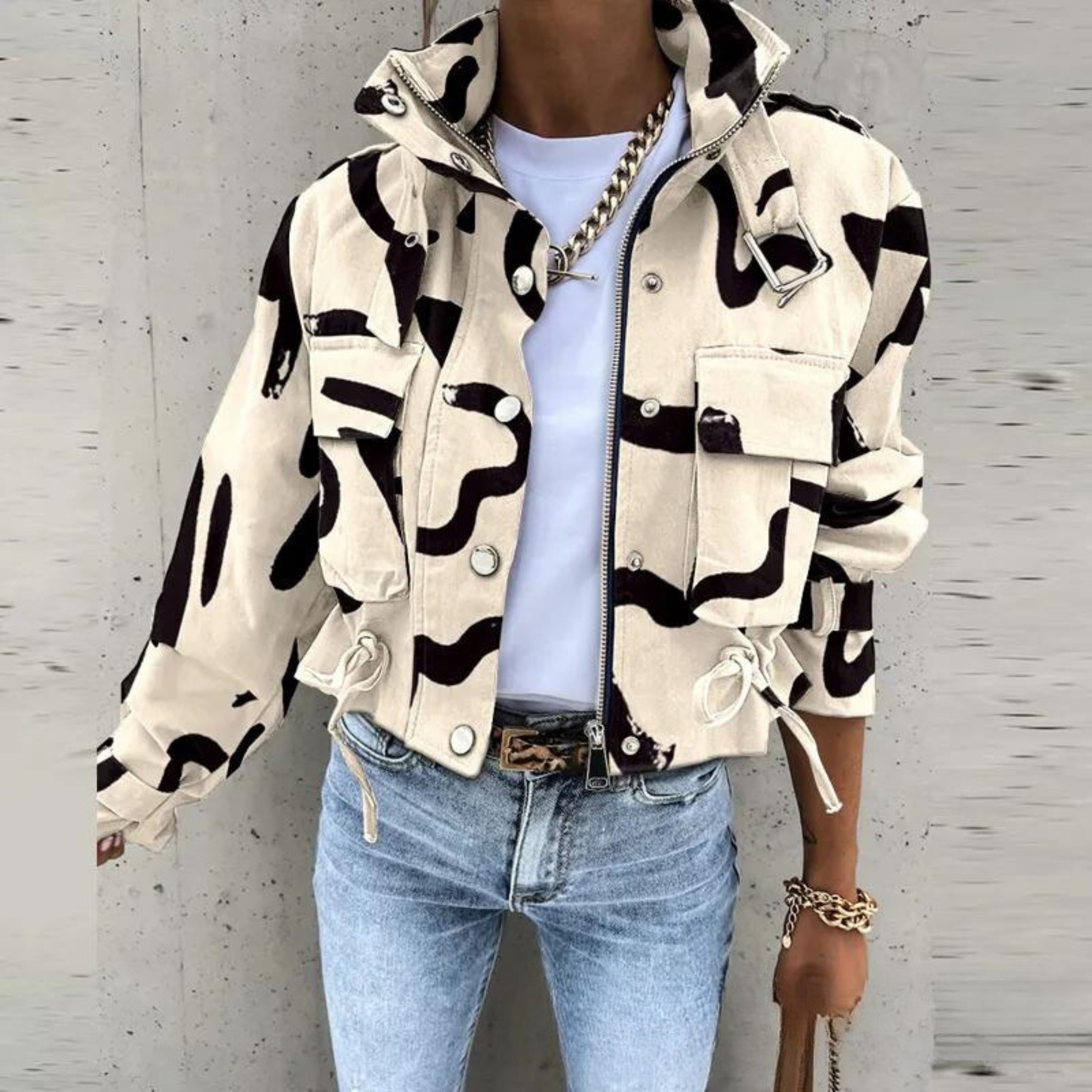 Veste Courte Style Utilitaire Femme