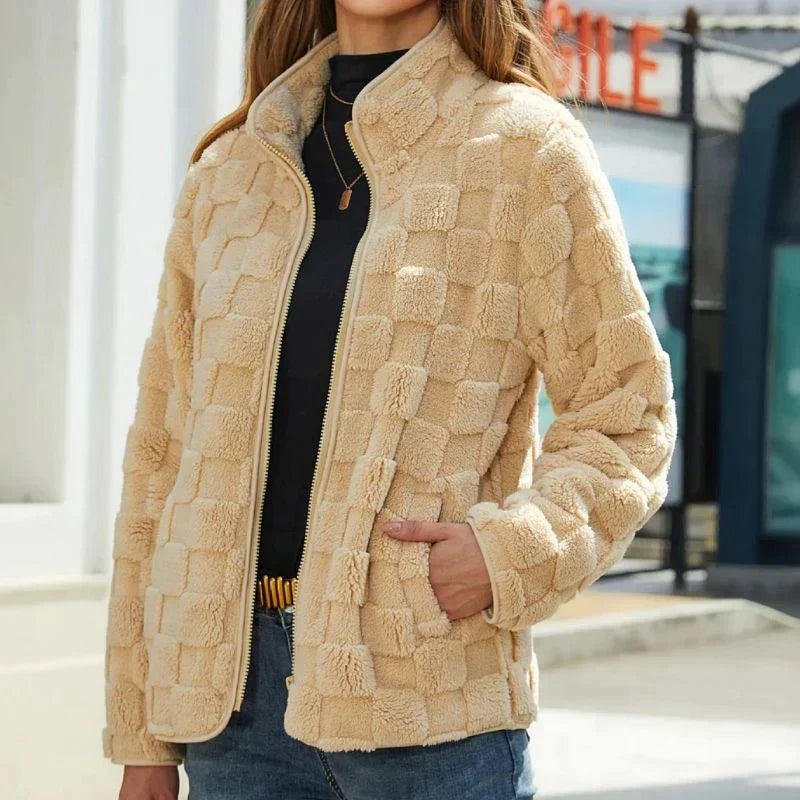 Veste Zippée en Polaire Texturée pour Femme