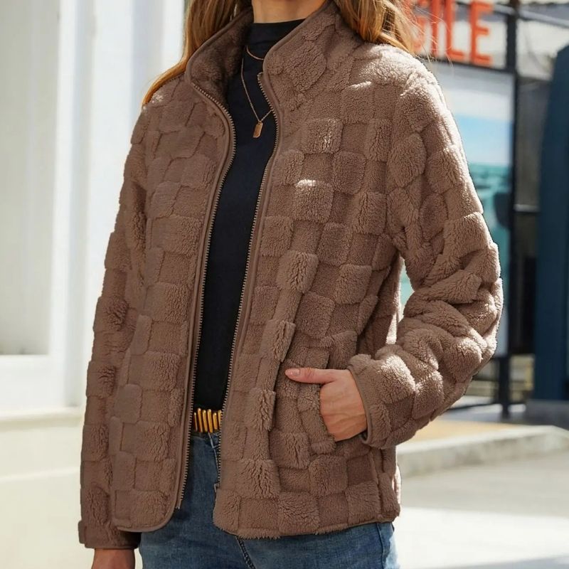 Veste Zippée en Polaire Texturée pour Femme