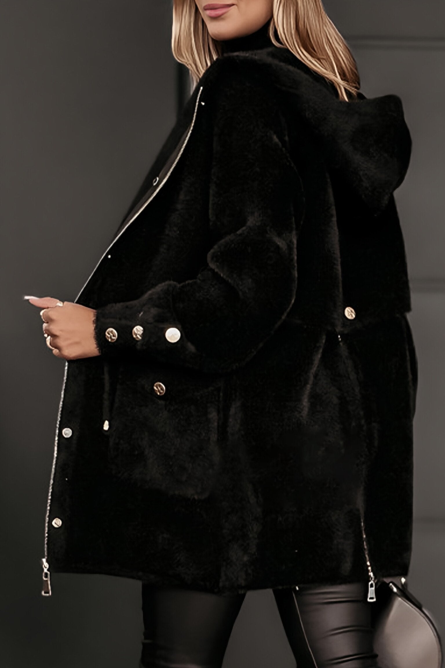 Cardigan Long à Capuche avec Poches Avant Femme