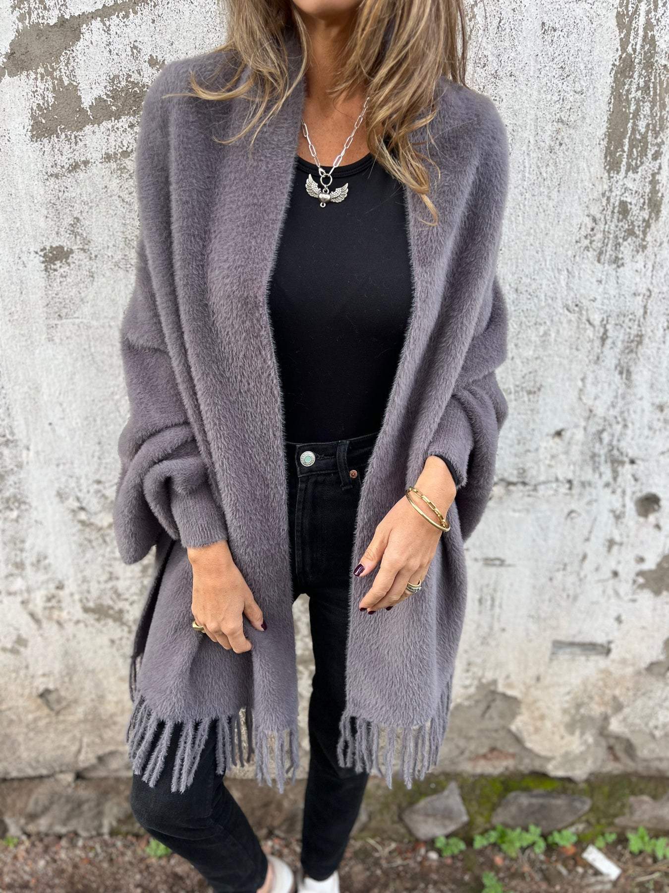 Veste ouvert à franges Femme