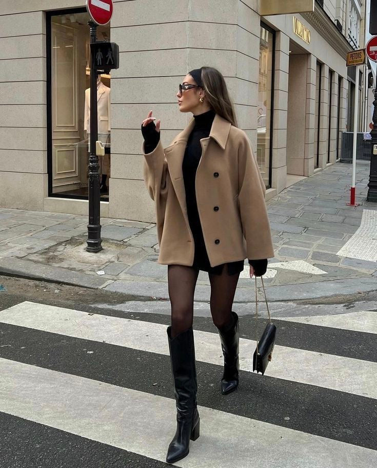 Veste Oversize En Laine Mélangée Pour Femme
