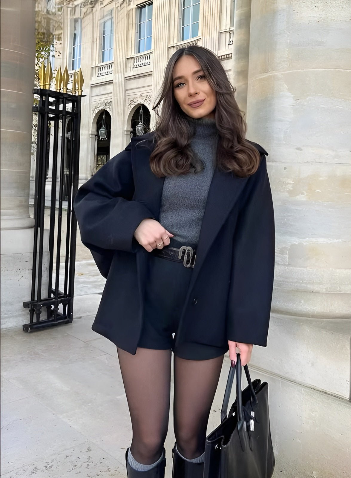 Veste Oversize En Laine Mélangée Pour Femme