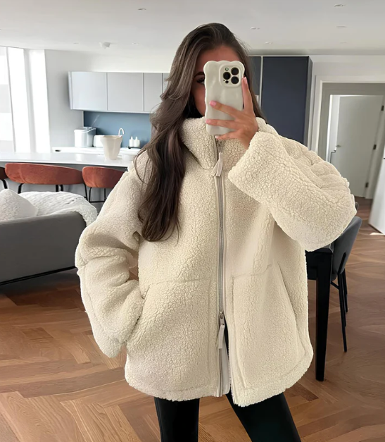 Veste en peluche pour femme