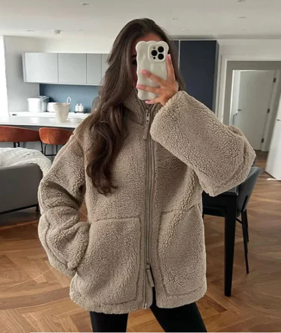 Veste en peluche pour femme