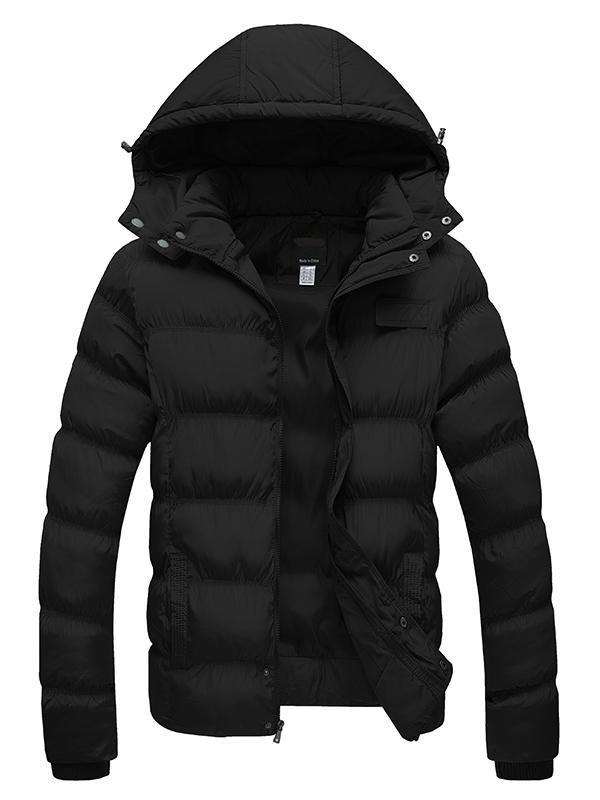 padded jacket showing adjustable drawstring hood