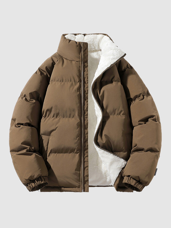 quilted winter jacket with regular fit displayed on standing model