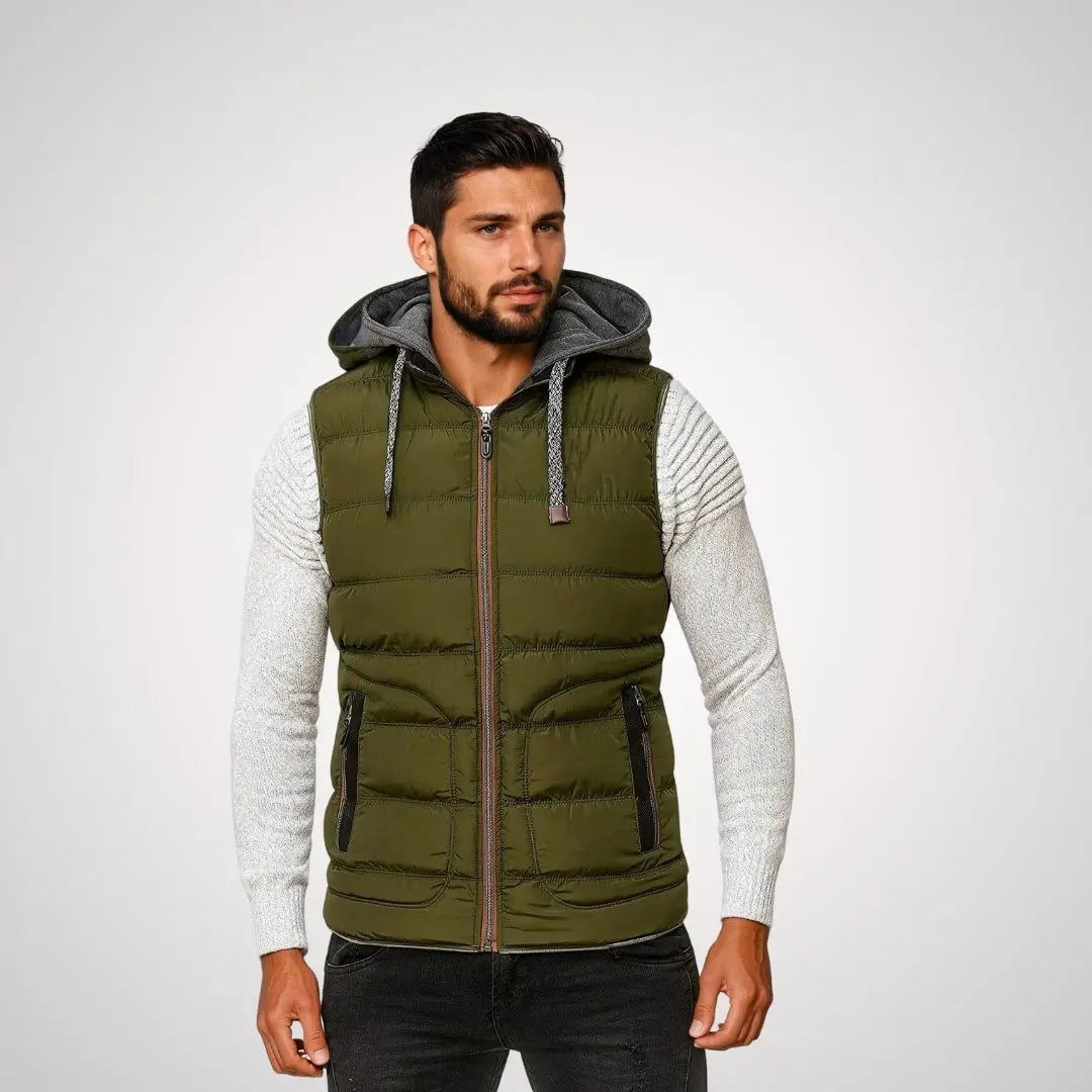 Padded gilet full zip closure regular fit men transitional wear