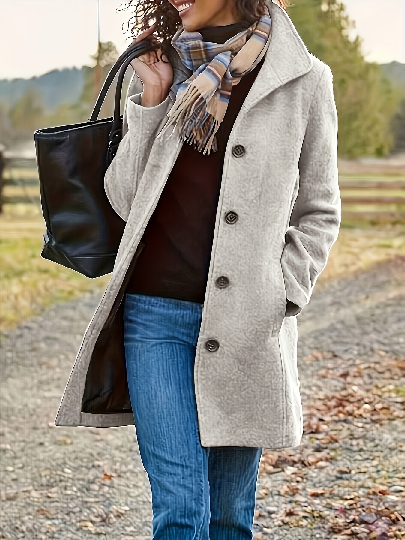 Manteau long à boutons pour femmes