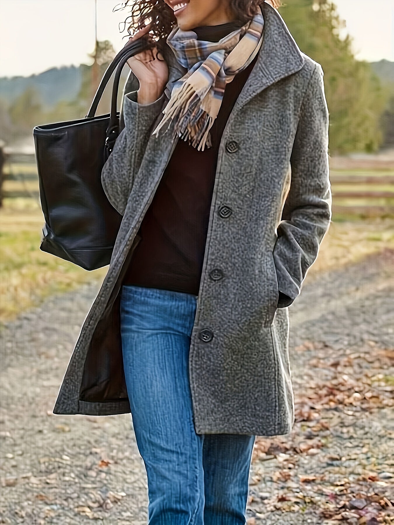 Manteau long à boutons pour femmes