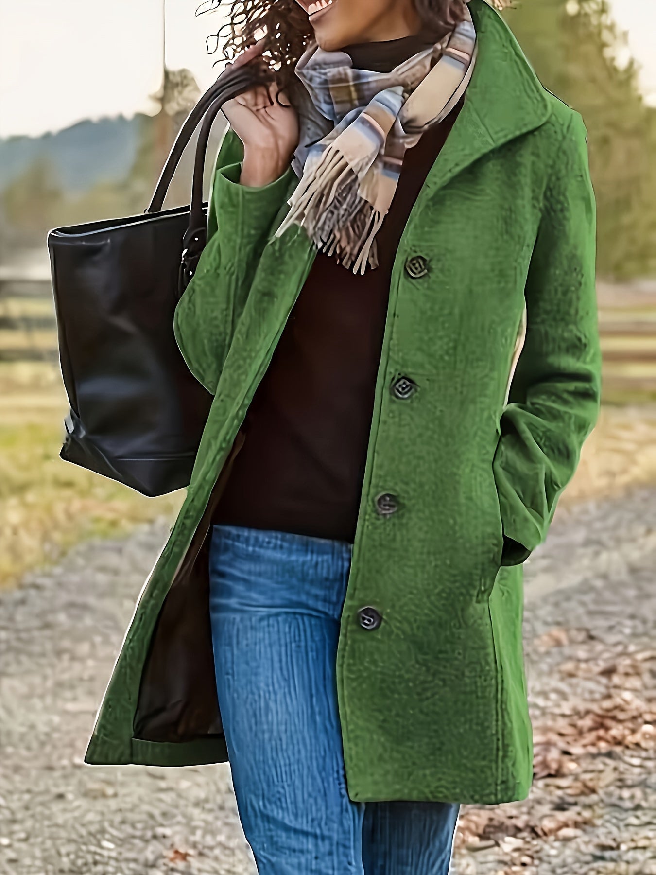 Manteau long à boutons pour femmes