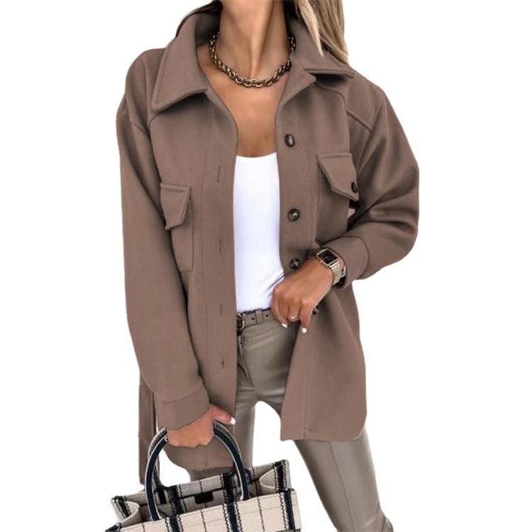 Veste Longue à Boutons Structurés pour femmes