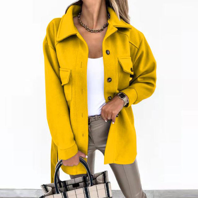 Veste Longue à Boutons Structurés pour femmes