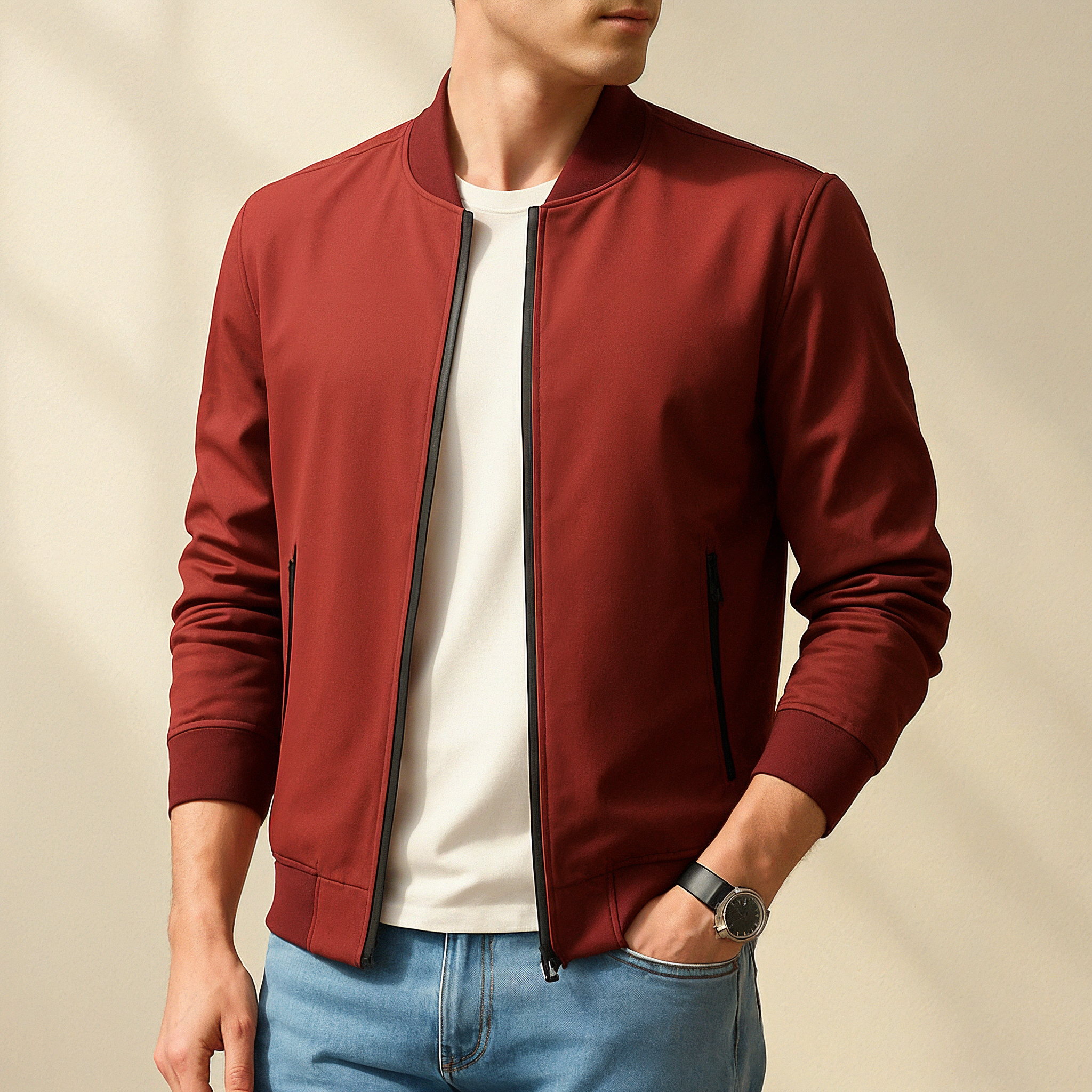 Blouson Bomber Zippé pour Homme