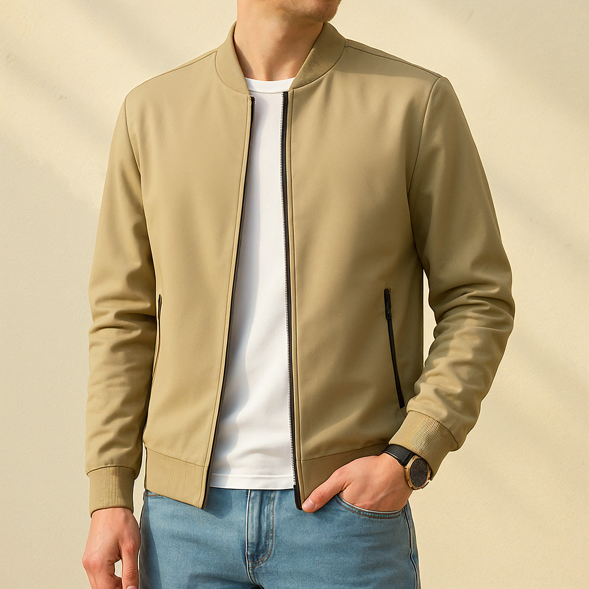 Blouson Bomber Zippé pour Homme