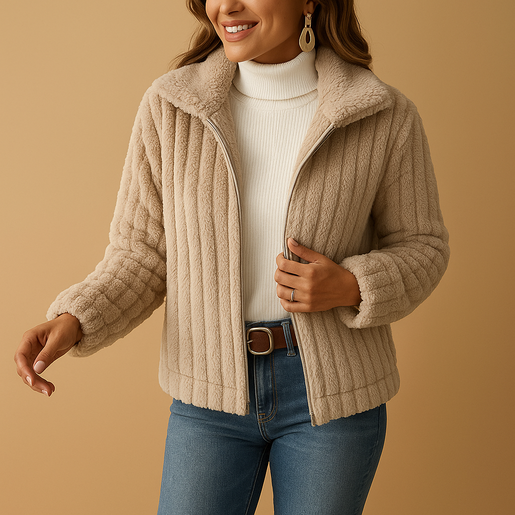 Veste zippée texturée pour femmes