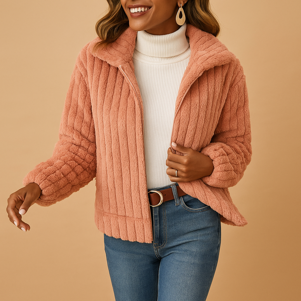 Veste zippée texturée pour femmes