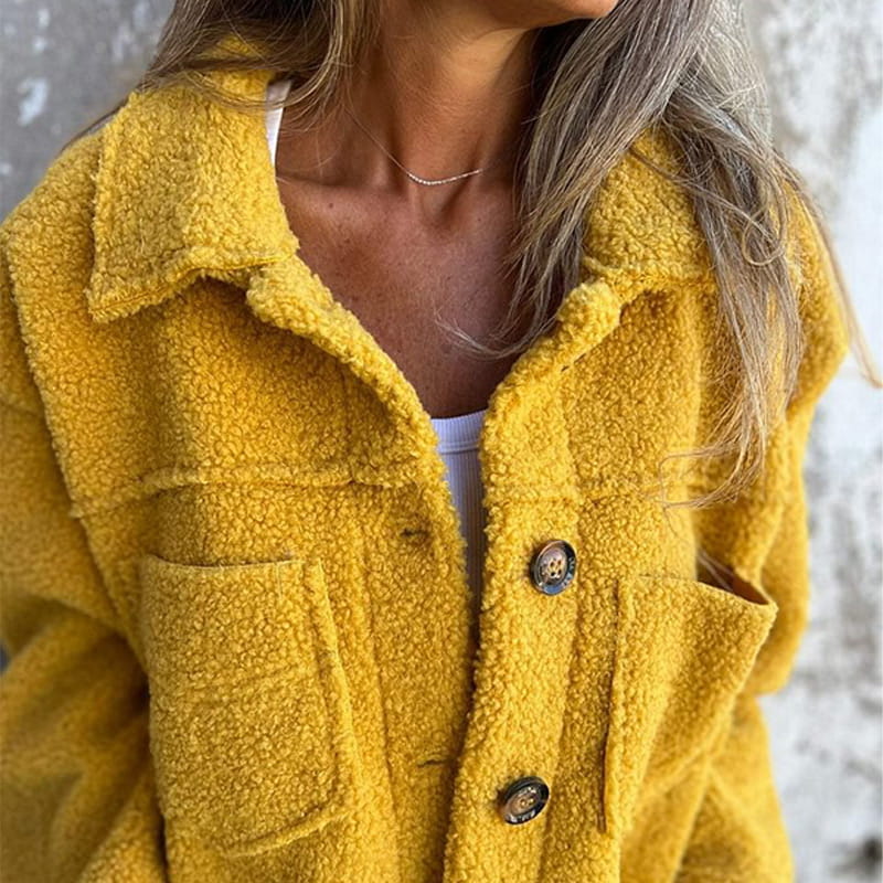Veste boutonnée en sherpa femme