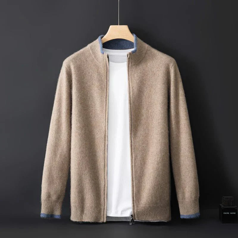 Cardigan Zippé en Maille Homme