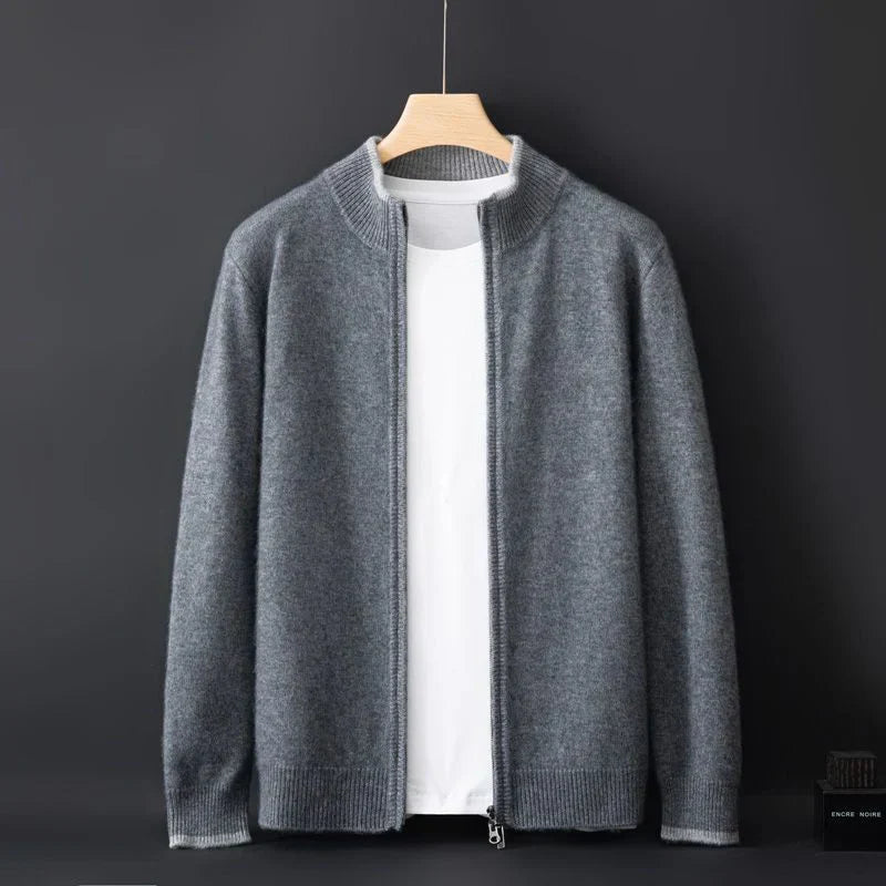Cardigan Zippé en Maille Homme