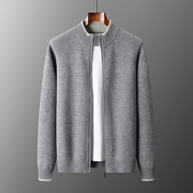 Cardigan Zippé en Maille Homme