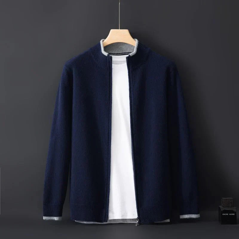 Cardigan Zippé en Maille Homme