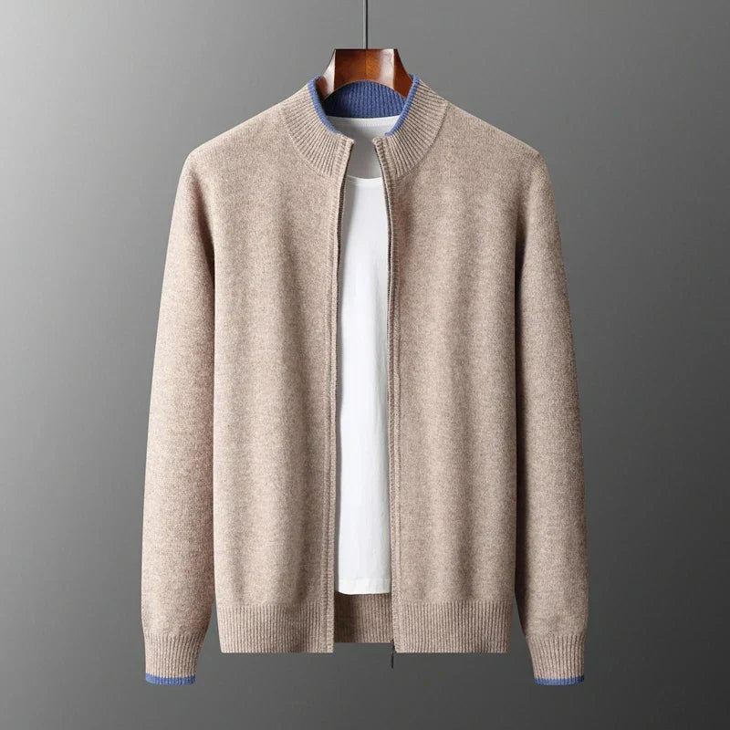 Cardigan Zippé en Maille Homme