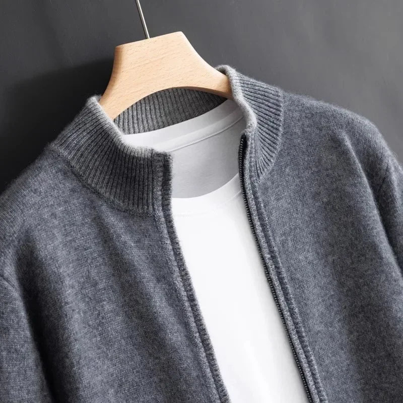 Cardigan Zippé en Maille Homme