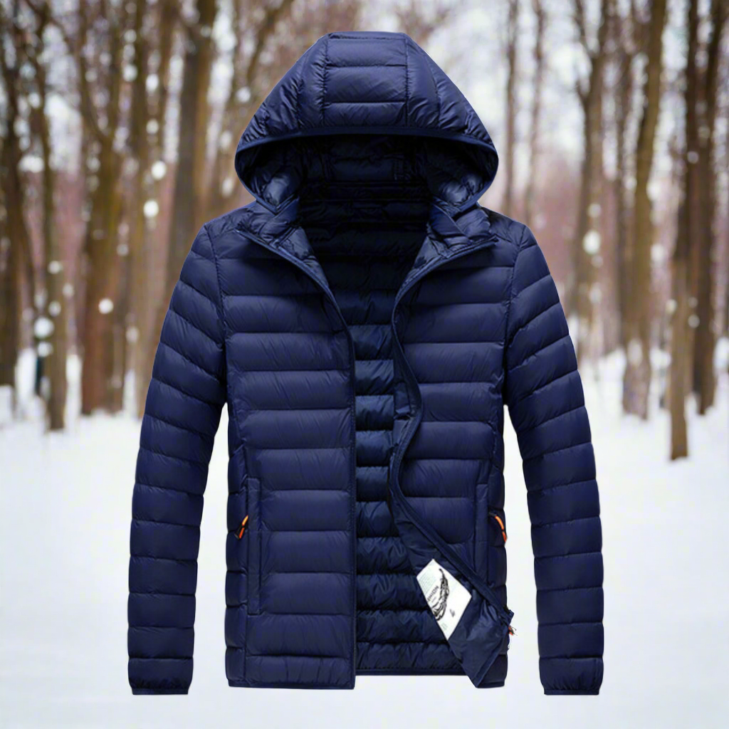 Technical outerwear with taped seams and ventilation panels
