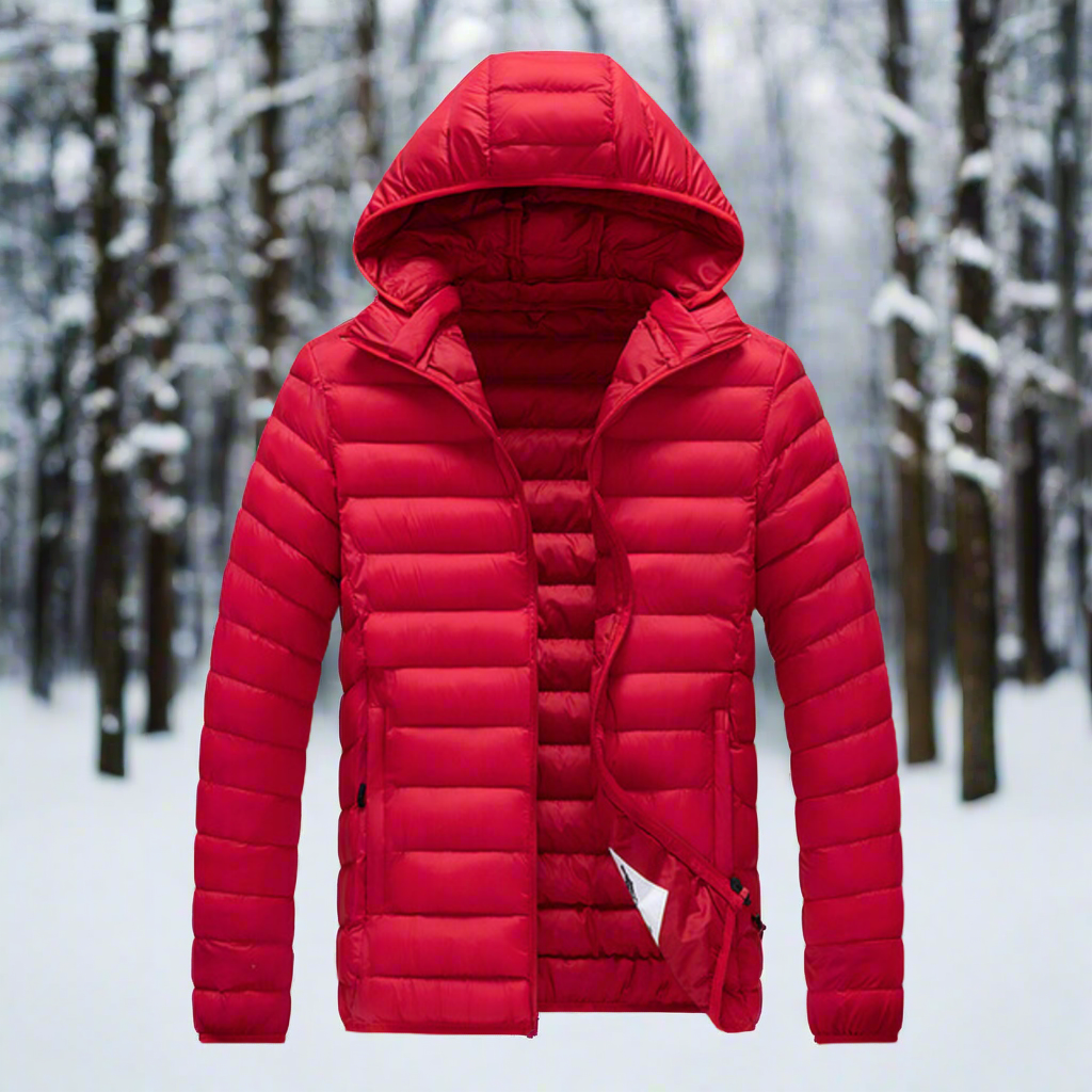 Lightweight shell jacket with reflective details and zip closure
