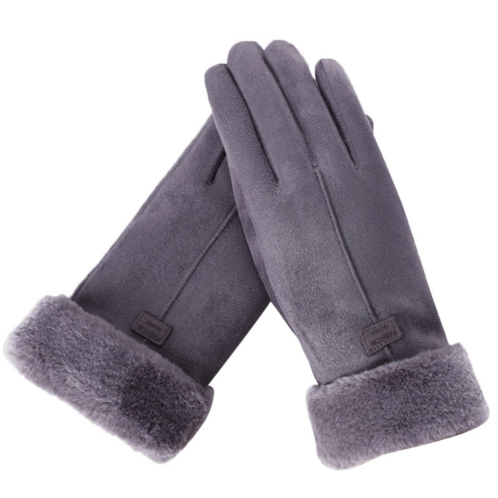Thermal gloves showing side profile with adjustable fastening and padding