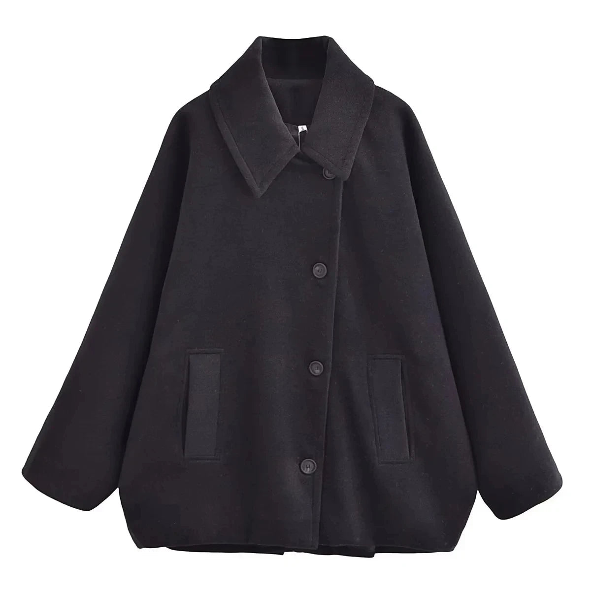 Wool blend outerwear with lapel detail regular fit women
